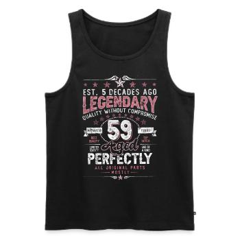 Vintage 59 Aged Perfectly Women on 59th Birthday - Men's Premium Organic Tank Top - black - Front - AI Model Male 178 light (178cm)