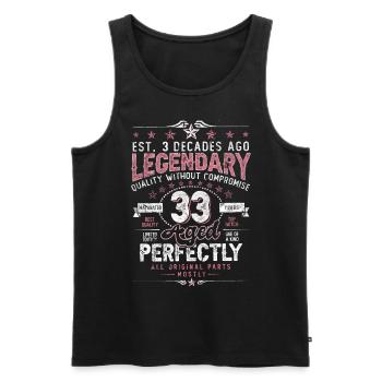 Vintage 33 Aged Perfectly Women on 33rd Birthday - Men's Premium Organic Tank Top - black - Front - Michal (187cm)