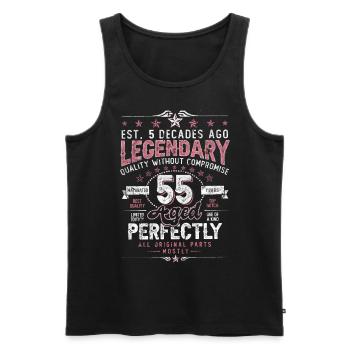 Vintage 55 Aged Perfectly Women on 55th Birthday - Men's Premium Organic Tank Top - black - Front - Michal (187cm)