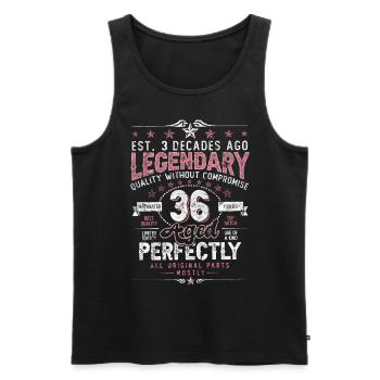 Vintage 36 Aged Perfectly Women on 36th Birthday - Men's Premium Organic Tank Top - black - Front - AI Model Male 178 light (178cm)
