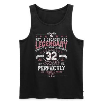 Vintage 32 Aged Perfectly Women on 32nd Birthday - Men's Premium Organic Tank Top - black - Front - AI Model Male 178 light (178cm)