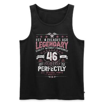 Vintage 46 Aged Perfectly Women on 46th Birthday - Men's Premium Organic Tank Top - black - Front - Michal (187cm)