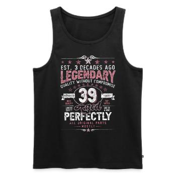 Vintage 39 Aged Perfectly Women on 39th Birthday - Men's Premium Organic Tank Top - black - Front - Michal (187cm)