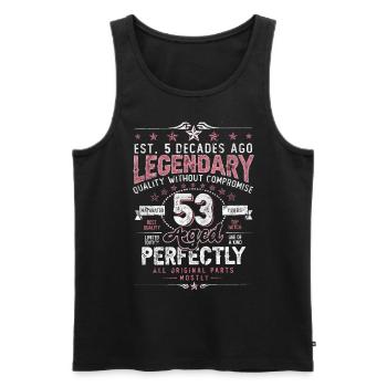 Vintage 53 Aged Perfectly Women on 53rd Birthday - Men's Premium Organic Tank Top - black - Front - Michal (187cm)