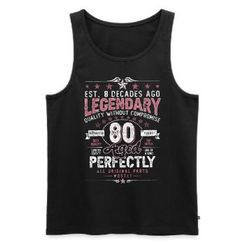 Vintage 80 Aged Perfectly Women on their 80th Birthday - Men's Premium Organic Tank Top - black - Front - Michal (187cm)
