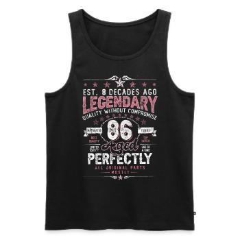 Vintage 86 Aged Perfectly Women on 86th Birthday - Men's Premium Organic Tank Top - black - Front - AI Model Male 178 light (178cm)