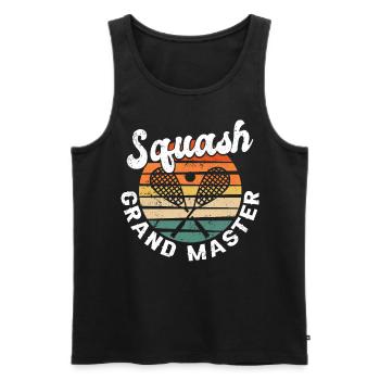 Cool Retro Crossing Rackets Squash Grand Master - Men's Premium Organic Tank Top - black - Front - Michal (187cm)
