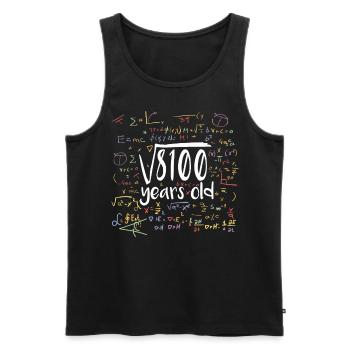 Square Root of 8100 Math Nerd 90th Birthday - Men's Premium Organic Tank Top - black - Front - Michal (187cm)