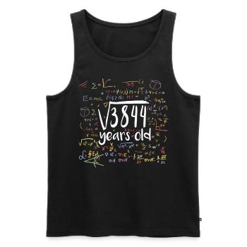 Square Root of 3844 Math Nerd 62nd Birthday - Men's Premium Organic Tank Top - black - Front - Michal (187cm)