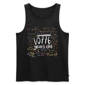 Square Root of 5776 Math Nerd 76th Birthday - Men's Premium Organic Tank Top - black - Front - Michal (187cm)