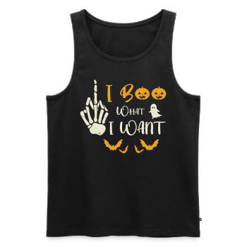 I Boo what i want Ghost Funny Halloween Costume - Men's Premium Organic Tank Top - black - Front - Michal (187cm)
