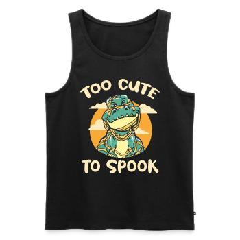 Tenue d’Halloween T Rex mignonne trop mignonne pour effrayer - Débardeur bio Premium Homme - noir - Devant - Michal (187cm)