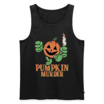 Greepy Pumpkin Murder Halloween Costume - Men's Premium Organic Tank Top - black - Front - Michal (187cm)