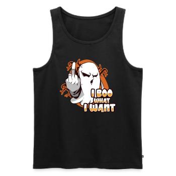 I Boo what i want Ghost Funny Halloween Costume - Men's Premium Organic Tank Top - black - Front - Michal (187cm)