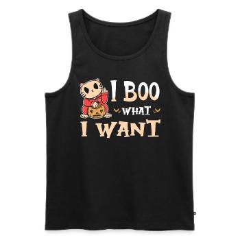 I Boo what i want Cat Funny Halloween Costume - Men's Premium Organic Tank Top - black - Front - Michal (187cm)