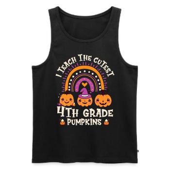 Halloween I Teach The Cutest 4th Grade Pumpkins - Men's Premium Organic Tank Top - black - Front - Michal (187cm)