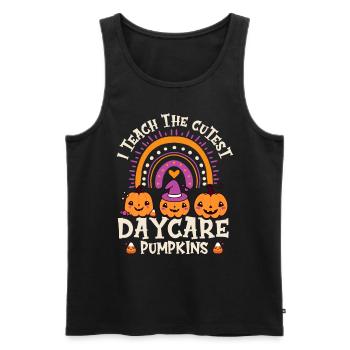 Halloween I Teach The Cutest Daycare Pumpkins - Männer Premium Bio Tank Top - Schwarz - Vorne - Michal (187cm)