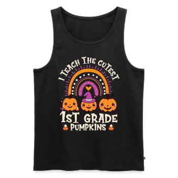 Halloween I Teach The Cutest 1st Grade Pumpkins - Men's Premium Organic Tank Top - black - Front - Michal (187cm)