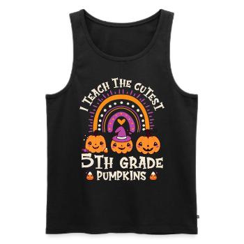 Greepy Pumpkin Murder Halloween Costume - Men's Premium Organic Tank Top - black - Front - Michal (187cm)