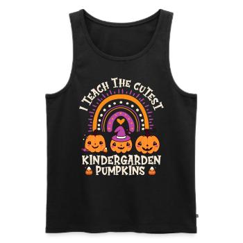 Halloween I Teach The Cutest Kindergarden Pumpkins - Männer Premium Bio Tank Top - Schwarz - Vorne - Michal (187cm)