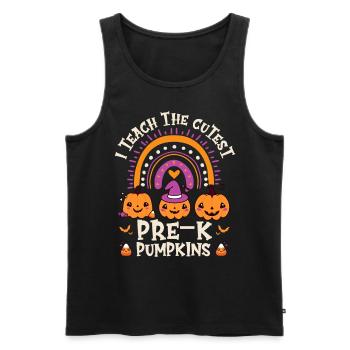 Halloween J’enseigne les citrouilles pré-K les plus mignonnes - Débardeur bio Premium Homme - noir - Devant - Michal (187cm)