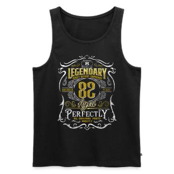 Legendary 82 Year Old Aged Perfectly 82nd Birthday - Men's Premium Organic Tank Top - black - Front - Michal (187cm)