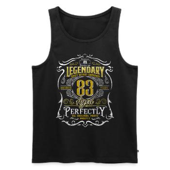 Legendary 83 Year Old Aged Perfectly 83rd Birthday - Men's Premium Organic Tank Top - black - Front - AI Model Male 178 light (178cm)