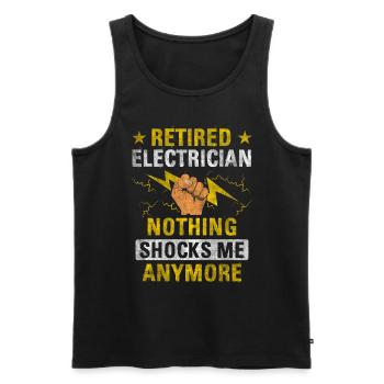 Nothing Shocks Me Anymore Elektriker in Rente - Männer Premium Bio Tank Top - Schwarz - Vorne - Michal (187cm)