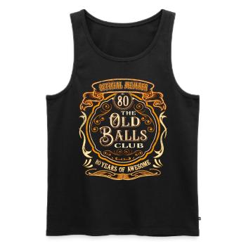 80 ans du 80e anniversaire du Old Balls Club - Débardeur bio Premium Homme - noir - Devant - Michal (187cm)