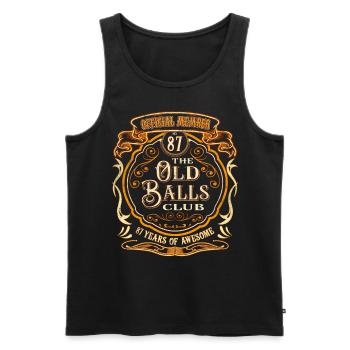 87 ans du club des vieilles balles 87e anniversaire - Débardeur bio Premium Homme - noir - Devant - Michal (187cm)