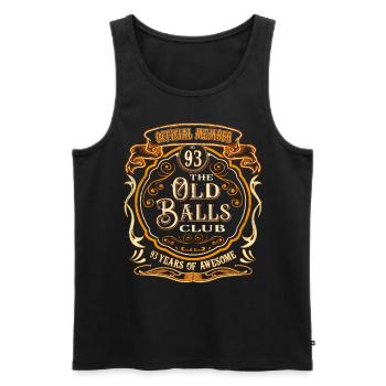93 Years of The Old Balls Club 93rd Birthday - Men's Premium Organic Tank Top - black - Front - AI Model Male 178 light (178cm)