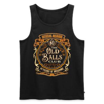 60 ans du 60e anniversaire du Old Balls Club - Débardeur bio Premium Homme - noir - Devant - Michal (187cm)