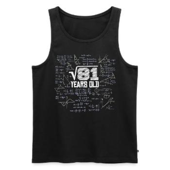Square Root of 81 Math Nerd 9th Birthday - Men's Premium Organic Tank Top - black - Front - Michal (187cm)