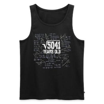Square Root of 5041 Math Nerd 71st Birthday - Men's Premium Organic Tank Top - black - Front - Michal (187cm)