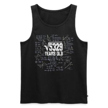 Square Root of 5329 Math Nerd 73rd Birthday - Men's Premium Organic Tank Top - black - Front - Michal (187cm)