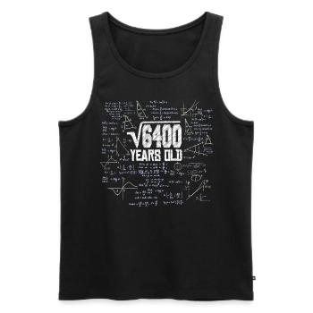 Square root of 6400 math nerd 80th birthday - Men's Premium Organic Tank Top - black - Front - Michal (187cm)