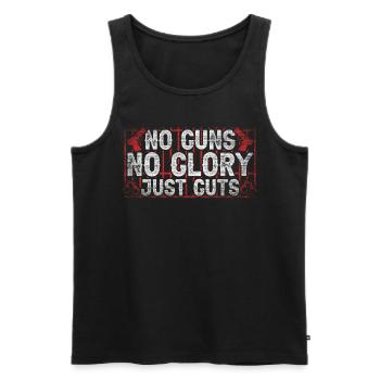No Guns No Glory Just GutsStrafvollzugsbeamter - Männer Premium Bio Tank Top - Schwarz - Vorne - Michal (187cm)