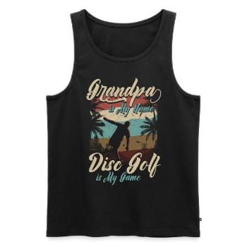 Grandpa Is My Name Disc Golf Is My Game für Opa - Männer Premium Bio Tank Top - Schwarz - Vorne - Michal (187cm)