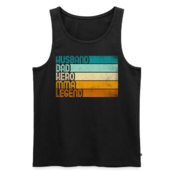 Retro Husband Dad Hero MMA Legend - Männer Premium Bio Tank Top - Schwarz - Vorne - AI Model Male 178 light (178cm)