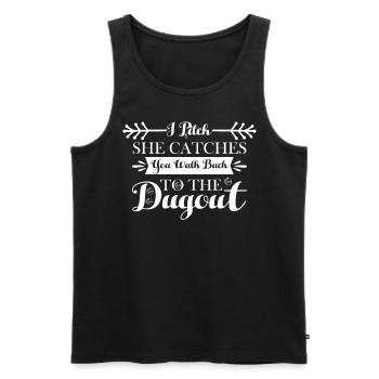 I Pitch She Catches You Walk Back To The Dugout - Männer Premium Bio Tank Top - Schwarz - Vorne - AI Model Male 178 light (178cm)