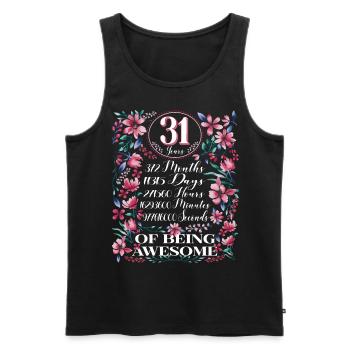 31 Years, Months Floral Women's 31st Birthday - Men's Premium Organic Tank Top - black - Front - Michal (187cm)