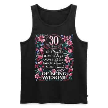 30 Years, Months Floral Women's 30th Birthday - Men's Premium Organic Tank Top - black - Front - AI Model Male 178 light (178cm)