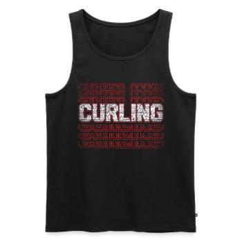 Conceptions de texte de curling cool pour les curleurs - Débardeur bio Premium Homme - noir - Devant - Michal (187cm)