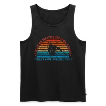 I Walk On Water Sliding Stones Curling - Männer Premium Bio Tank Top - Schwarz - Vorne - AI Model Male 178 light (178cm)