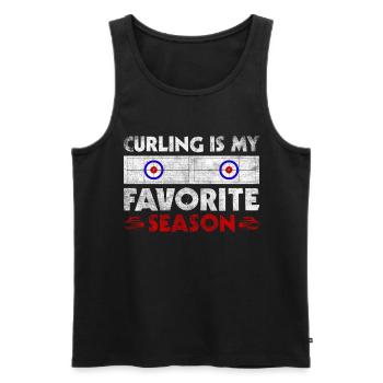 Le curling est toujours une bonne idée Retro Curling Motif - Débardeur bio Premium Homme - noir - Devant - Michal (187cm)