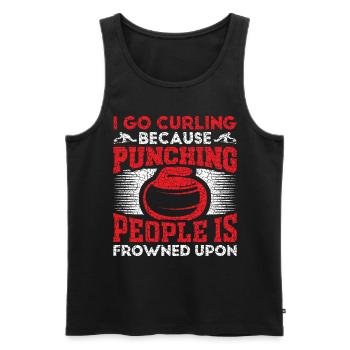Lustiger Spruch I go Curling für Curler - Männer Premium Bio Tank Top - Schwarz - Vorne - AI Model Male 178 light (178cm)