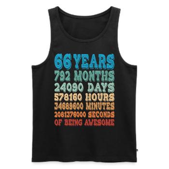 66 Years Months Days Being Awesome 66. Geburtstag - Männer Premium Bio Tank Top - Schwarz - Vorne - Michal (187cm)
