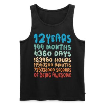 12 Years Months Days Being Awesome 12th Birthday - Men's Premium Organic Tank Top - black - Front - AI Model Male 178 light (178cm)