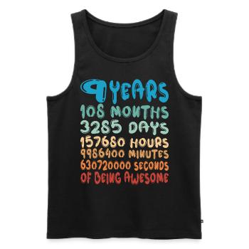 9 Years Months Days Being Awesome 9. Geburtstag - Männer Premium Bio Tank Top - Schwarz - Vorne - AI Model Male 178 light (178cm)