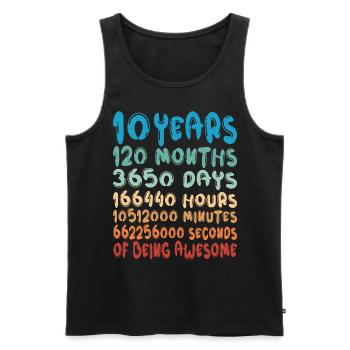10 Years Months Days Being Awesome 10th Birthday - Men's Premium Organic Tank Top - black - Front - Michal (187cm)